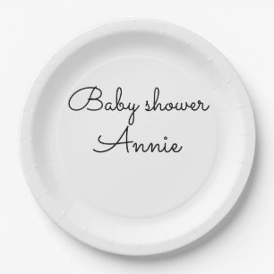Assiettes En Carton simple minimal ajoutez votre nom texte baby shower