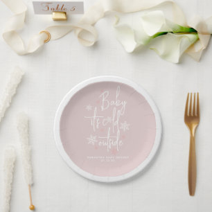 Assiettes En Carton Simple minimaliste hiver moderne bébé fille douche