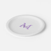 Assiettes En Carton simple minimum ajouter nom monogramme rose    redj (Angle)