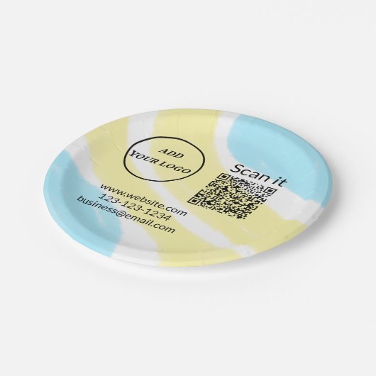 Assiettes En Carton Simple minimum q r code ajouter logo code d'analys (Angle)