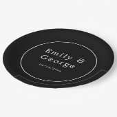 Assiettes En Carton Simple Modern Black And White Classy Chic Wedding (Angle)