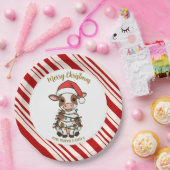 Assiettes En Carton Simple modern merry christmas calf Cow OX pattern (Fête)