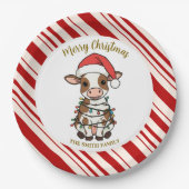 Assiettes En Carton Simple modern merry christmas calf Cow OX pattern (Devant)