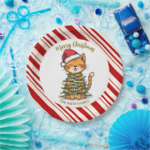 Assiettes En Carton Simple modern merry christmas kitten CatMAS patter (Fête)