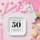 Assiettes En Carton Simple Modern Surprise 50th Birthday Party (Fête)