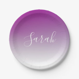 Assiettes En Carton Simple Moderne Minimaliste Dégradé Ombre Violet