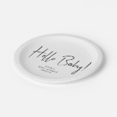 Assiettes En Carton Simple moderne Neutral Bonjour bébé! Baby shower (Angle)