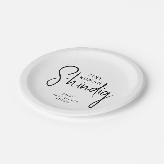 Assiettes En Carton Simple Moderne Neutral Minuscule Humain Shindig (Angle)