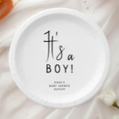 Assiettes En Carton Simple moderne Neutre C'est un Baby shower garçon