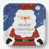 Assiettes En Carton Simple moderne Whimsical mignon Père Noël Christma (Recto)