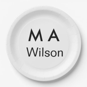 Assiettes En Carton Simple monogram add your name letter man minimal