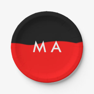 Assiettes En Carton Simple monogramme ajouter votre nom lettre man min