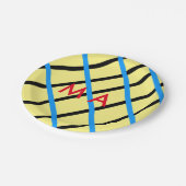 Assiettes En Carton Simple monogramme ajouter votre nom lettre man min (Angle)