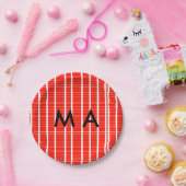 Assiettes En Carton Simple monogramme ajoutez votre nom lettre homme m (Fête)