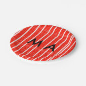 Assiettes En Carton Simple monogramme ajoutez votre nom lettre homme m (Angle)