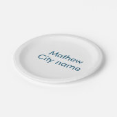 Assiettes En Carton simple monogramme de lettre initiale ajoutez votre (Angle)