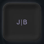 Assiettes En Carton Simple monogramme moderne noir, lavande<br><div class="desc">Simple monogramme moderne noir et lavande personnalisable plaque de papier mariage est parfait pour, mariage, anniversaire, douche nuptiale etc. Célébrez dans le style luxueusement avec cette collection noire et rose élégante, il ajoutera une touche étonnante à votre maison. Ajoutez votre photo préférée pour lui donner votre touche personnalisée personnelle. Une...</div>