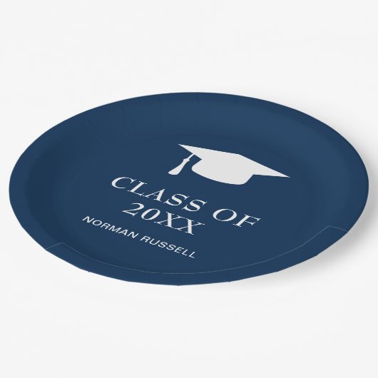 Assiettes En Carton Simple Mortier Board Marine Bleu Moderne Graduatio (Angle)