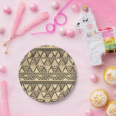 Assiettes En Carton Simple Motif d'art tribal Brown (Fête)