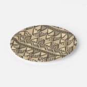 Assiettes En Carton Simple Motif d'art tribal Brown (Angle)
