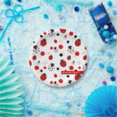 Assiettes En Carton Simple Motif Ladybug rouge, noir et blanc (Fête)