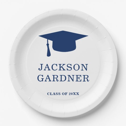 Assiettes En Carton Simple Navy Blue Mortar Board Modernisation gradua (Devant)