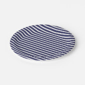 Assiettes En Carton Simple Navy Blue White Stripes Motif (Angle)