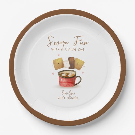 Assiettes En Carton Simple Neutral S'more Fun Baby shower d'automne (Devant)