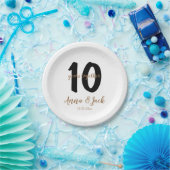 Assiettes En Carton simple personnalisé 10 ans nom date (Fête)