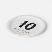Assiettes En Carton simple personnalisé 10 ans nom date (Angle)