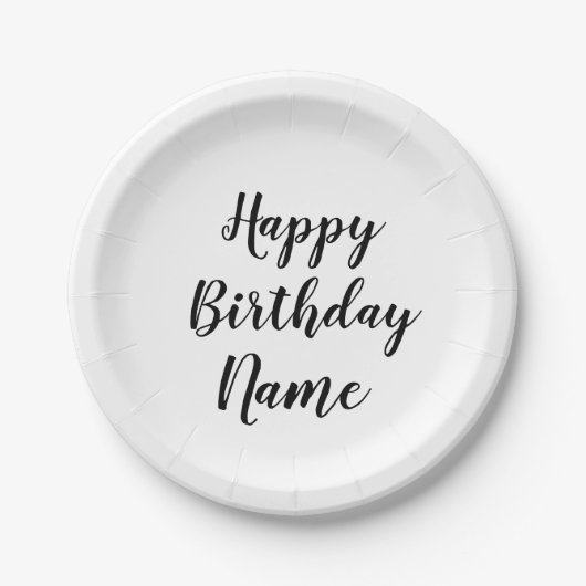 Assiettes En Carton simple petit heureux anniversaire ajouter votre no (Devant)