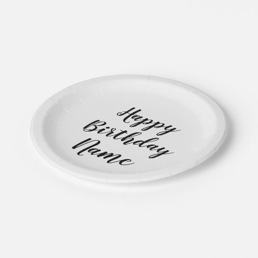 Assiettes En Carton simple petit heureux anniversaire ajouter votre no (Angle)