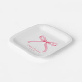Assiettes En Carton Simple Pink Bow Girl Bachelorette Party (Angulaire)