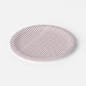 Assiettes En Carton Simple Rayure Rouge Fine (Angle)