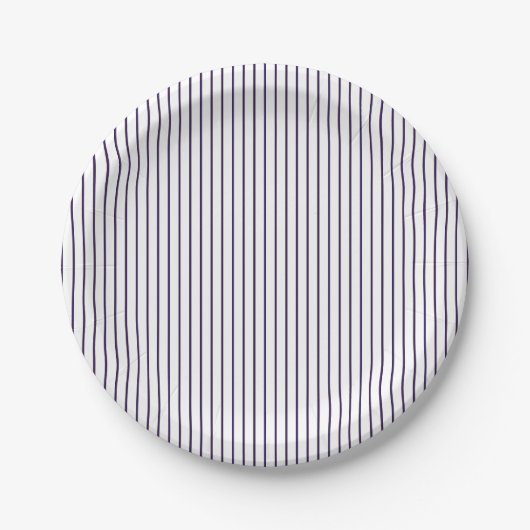 Assiettes En Carton Simple Rayure Violette Fine (Devant)