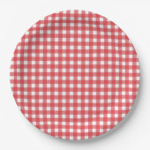 Assiettes En Carton Simple Red Country En vichy Motif Party (Devant)