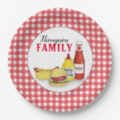 Assiettes En Carton Simple Red Country Hamburger Hotdog Mignonne Party (Devant)