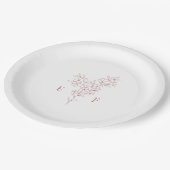 Assiettes En Carton Simple romantique rose cerisier fleurs Mariage de (Angle)