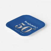 Assiettes En Carton Simple Royal Blue moderne et Silver 50e anniversai (Angulaire)