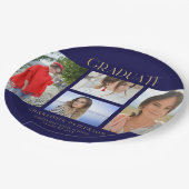 Assiettes En Carton Simple Script Multi Photo Grad Graduation Party (Angle)