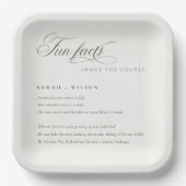 Assiettes En Carton Simple Script noir blanc Mariage faits amusants (Recto)