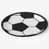 Assiettes En Carton Simple soirée de bal de football noir et blanc (Angle)