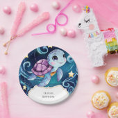 Assiettes En Carton Simple sous la mer Tortue Boho Anniversaire (Fête)