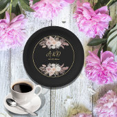 ASSIETTES EN CARTON SIMPLE STYLE BOHO MARIAGE FLORAL NOIR