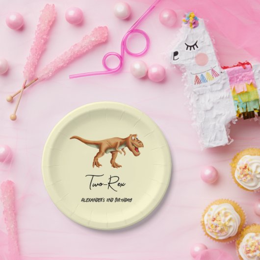 Assiettes En Carton Simple T Rex Dinosaur fête d'anniversaire (Fête)