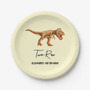 Assiettes En Carton Simple T Rex Dinosaur fête d'anniversaire