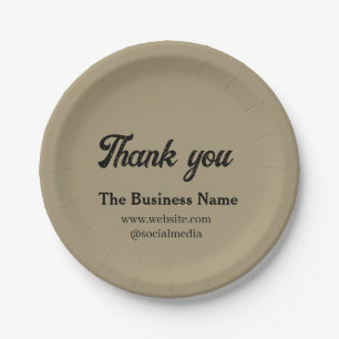 Assiettes En Carton Simple texte de remerciement avec les détails du n