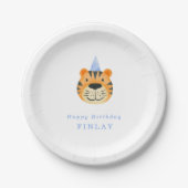 Assiettes En Carton Simple Tiger Blue Party Casquette Boy's Party (Devant)