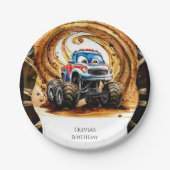 Assiettes En Carton Simple Wheels Monster Truck Anniversaire (Devant)