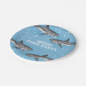 Assiettes En Carton Simple Whimsical Pool Party Requins Blue Ocean (Angle)